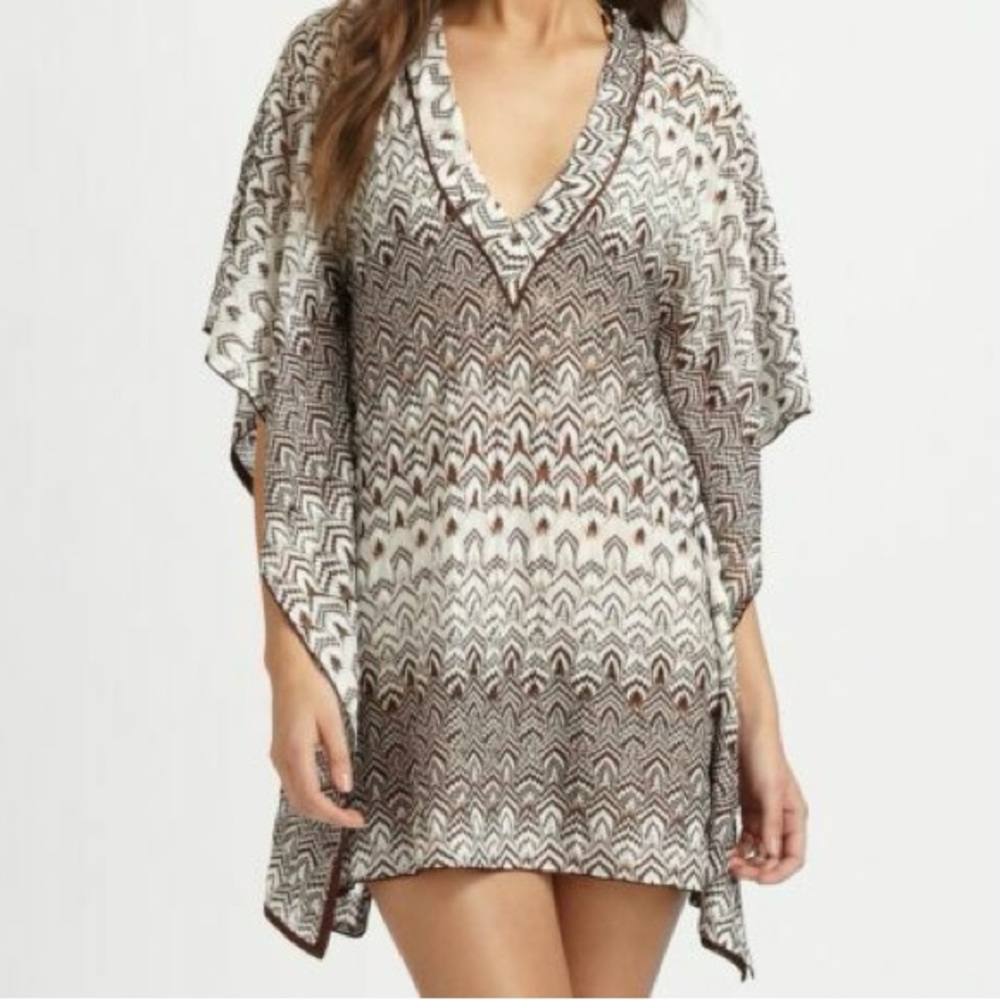 Missoni Brown and Cream Chevron Swim Cover-Up